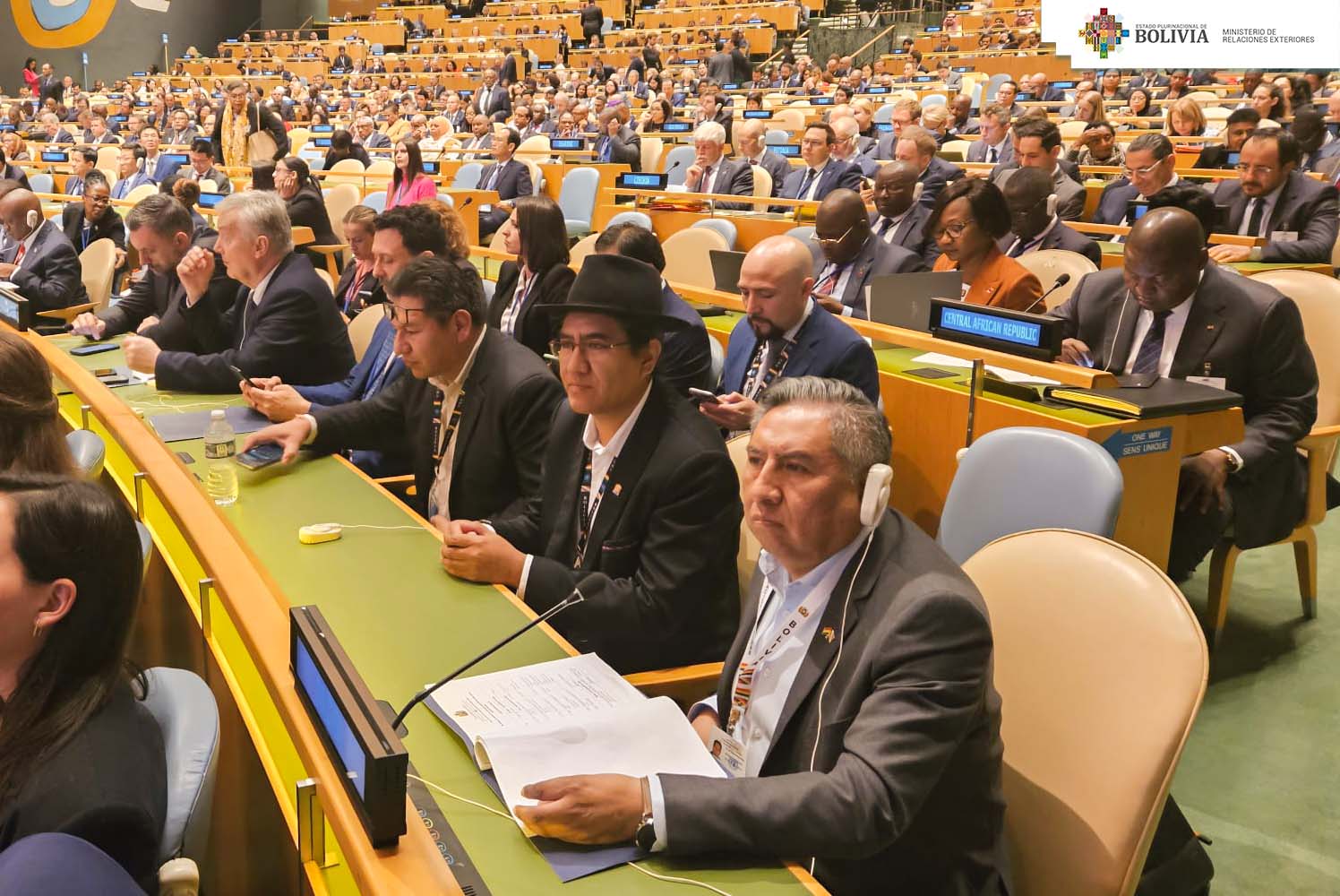 El Presidente Luis Arce y el Canciller Rogelio Mayta encabezan la delegación boliviana en el 78° periodo de sesiones de la Asamblea General de la ONU